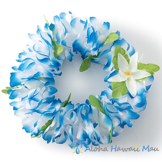 フラダンス ヘッドバンド（ポォ） フラワーヘッドバンド ブルー/ホワイト