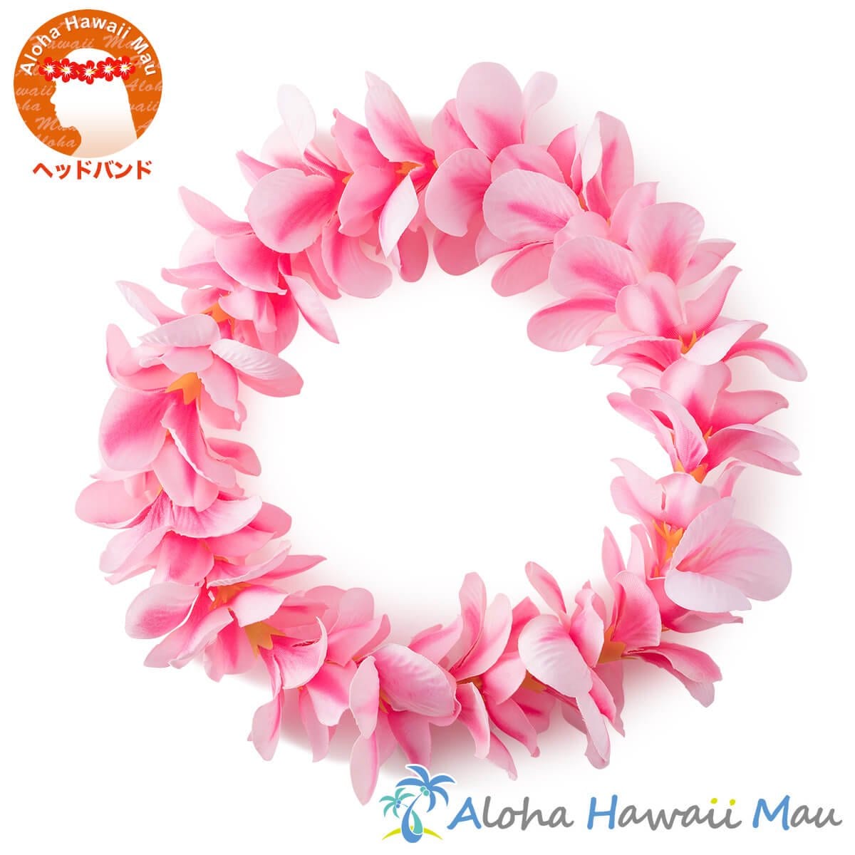 【新品未使用】ヘッドバンド　プルメリア(白)5本 プルメリア ヘッドバンド ピンク プルメリア フラ ポォ | フラダンス
