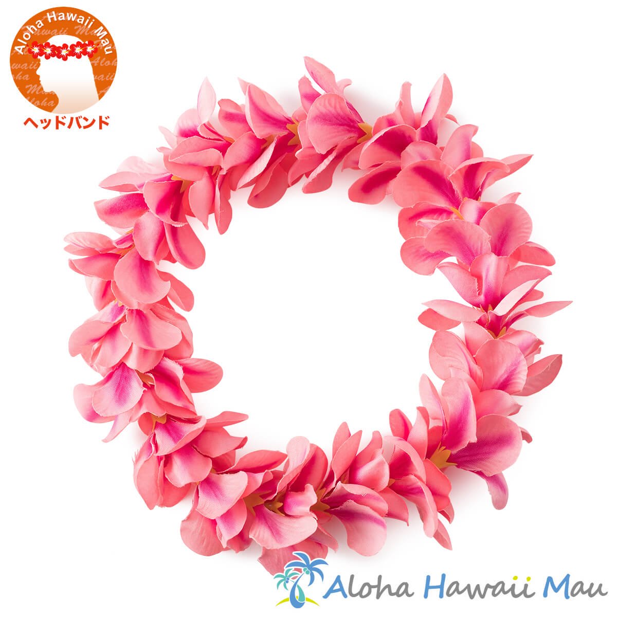 プルメリア ヘッドバンド ピーチ プルメリア フラ ポォ