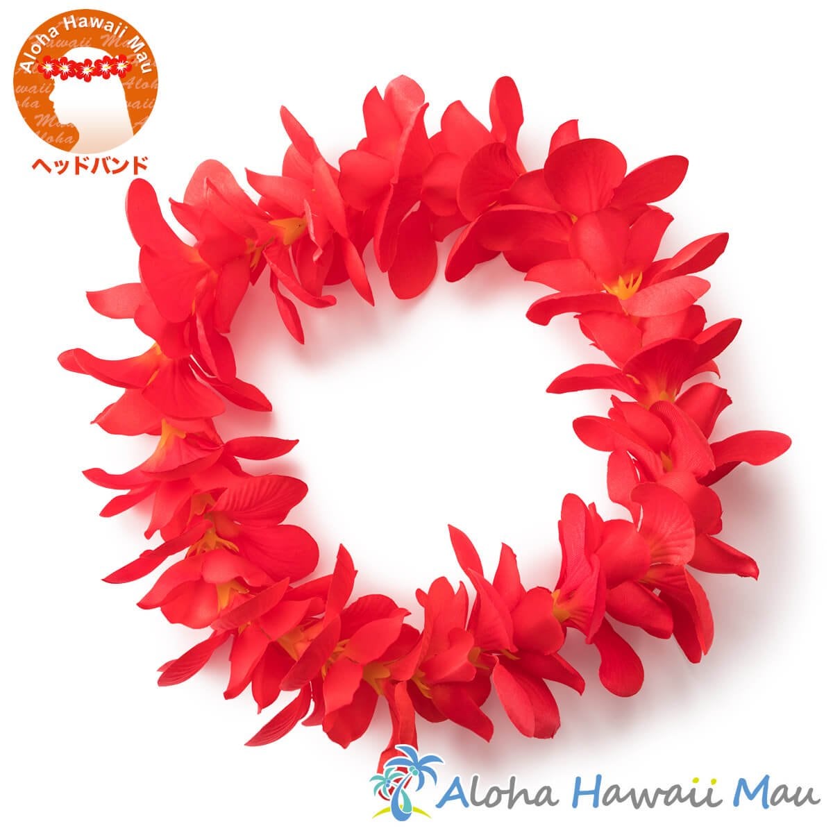 プルメリア ヘッドバンド レッド プルメリア フラ ポォ