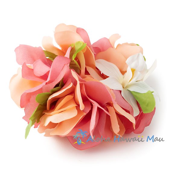 フラダンス フラワーブレスレット ピーチ/ピンク