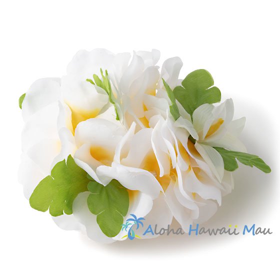 フラダンス フラワーブレスレット ホワイト/イエロー（プルメリア）