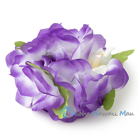 フラダンス フラワーブレスレット パープル/ホワイト