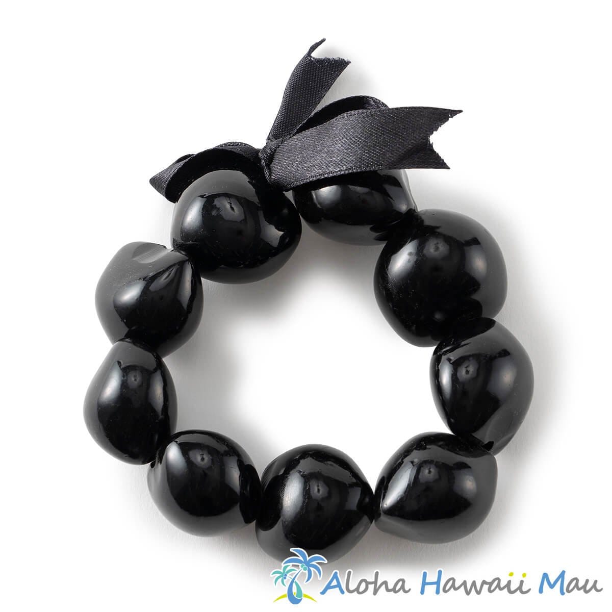 フラダンス ブレスレット ククイ ブレスレット ブラック