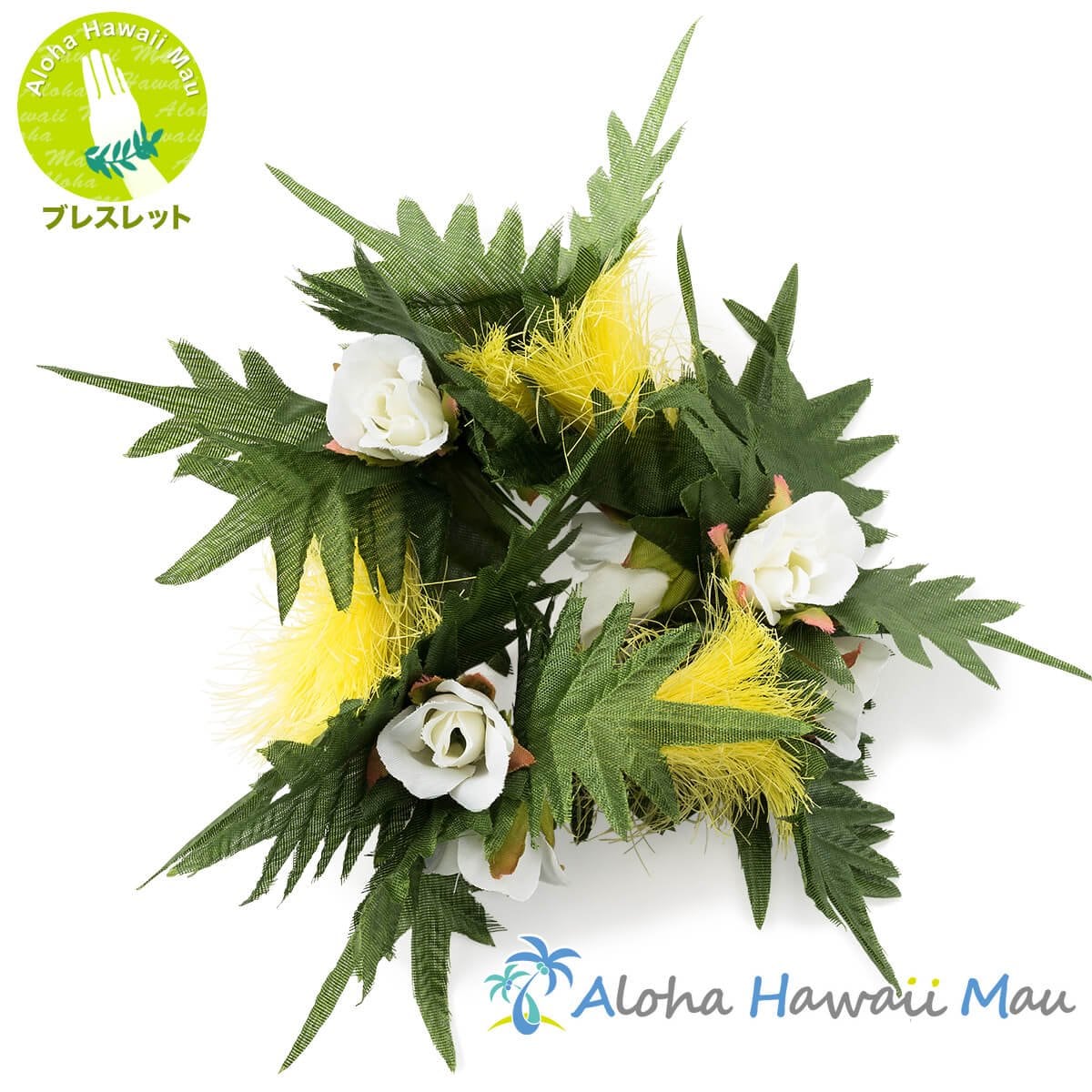 オヒアレフア ローズ ブレスレット イエロー フラダンス クウペエ アンクレット