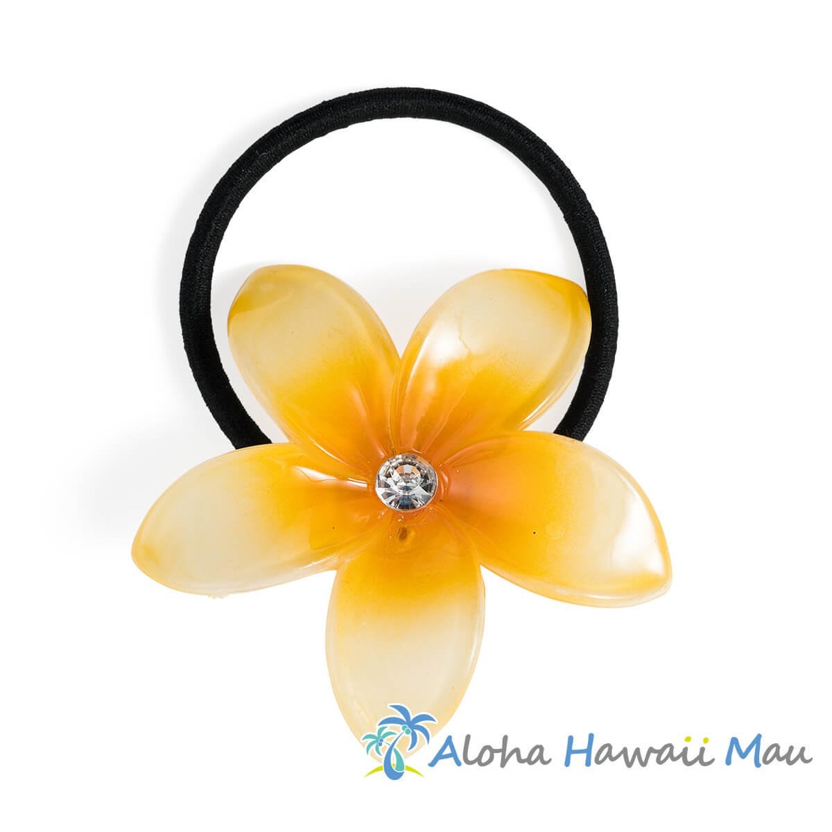 プルメリア ヘアゴム イエロー ハワイアン ヘアアクセサリー