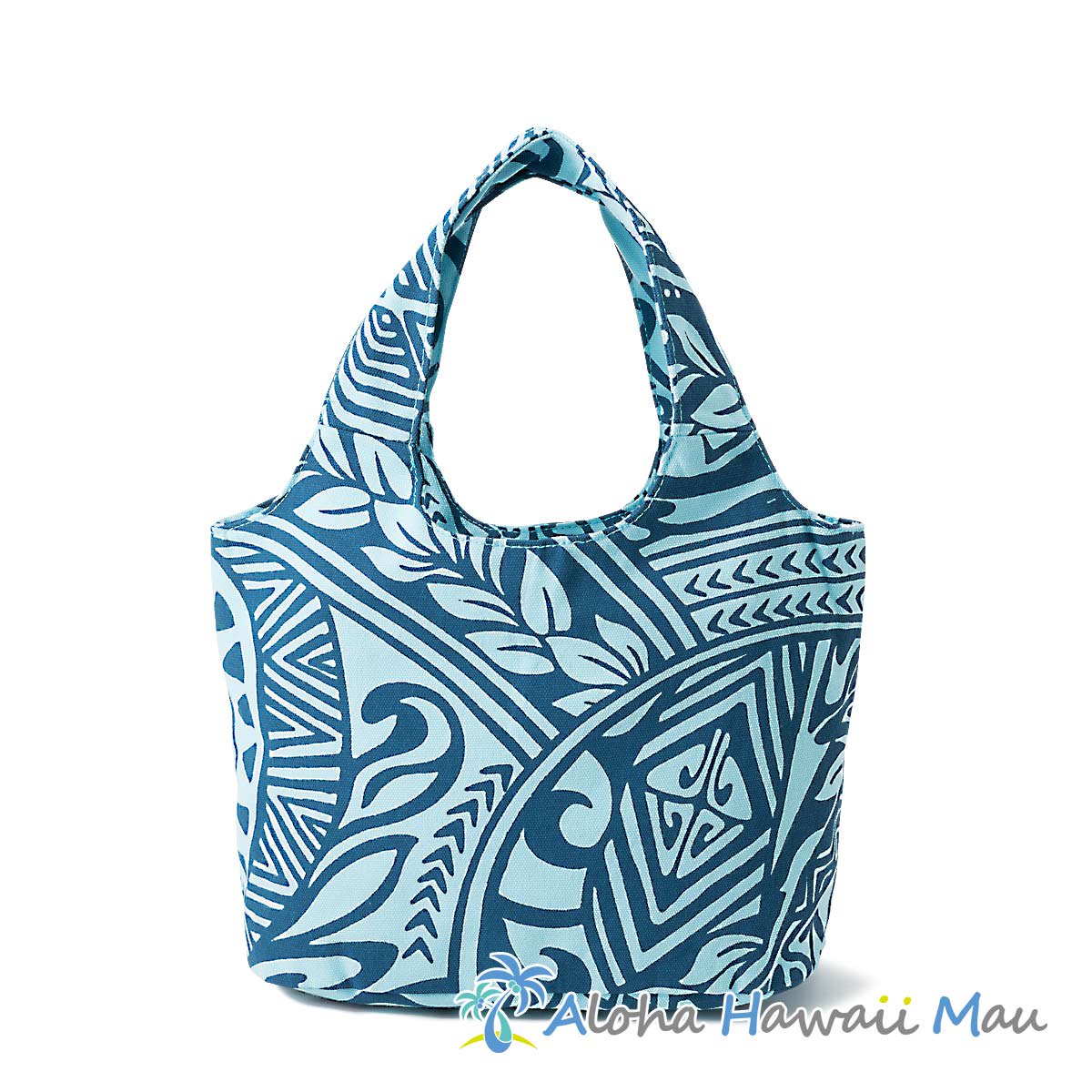 ミニバッグ ポリネシアン柄 ミニトートバッグ  ネイビー