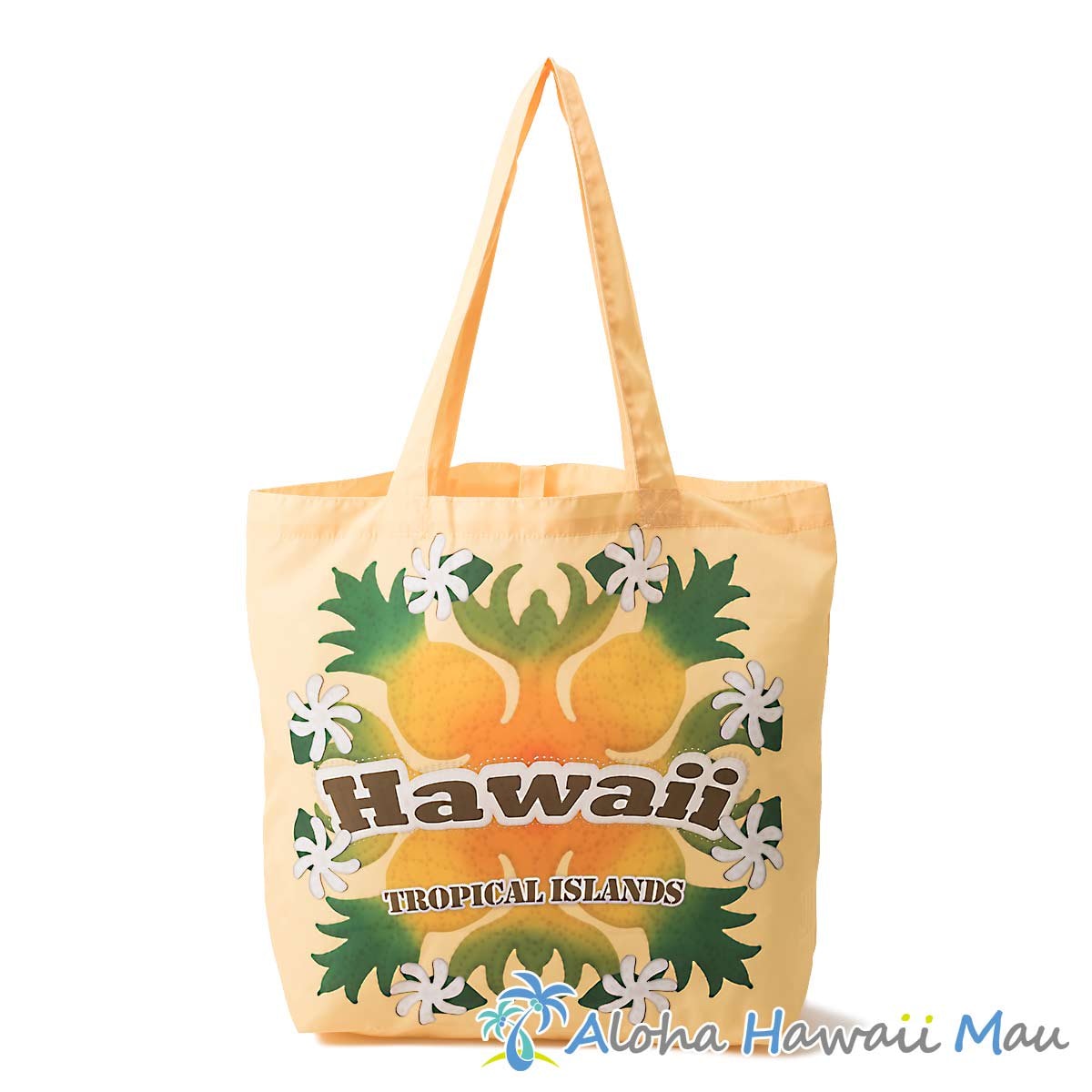 ハウオリキルティエコバッグ 折りたたみトートバッグ パイナップル