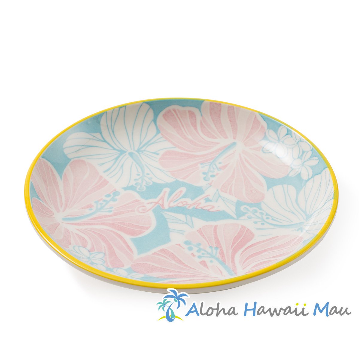 ミニ デッシュ ハイビスカス柄  ブルー/ピンク ハイビスカス ハワイアン ミニディッシュプレート