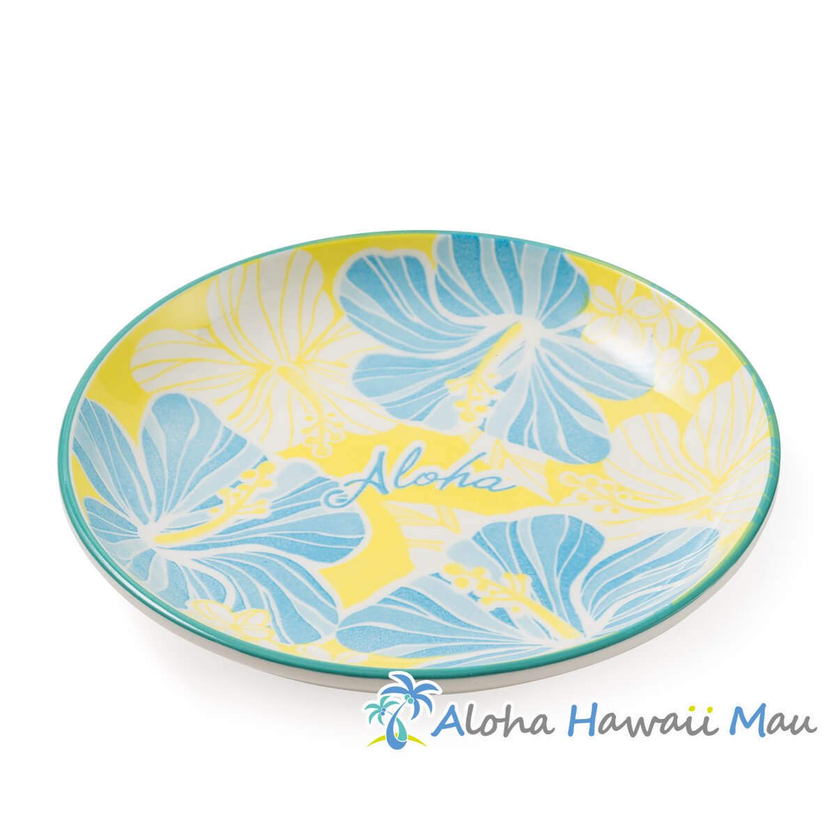 ミニ デッシュ ハイビスカス柄  イエロー/ブルー ハイビスカス ハワイアン ミニディッシュプレート