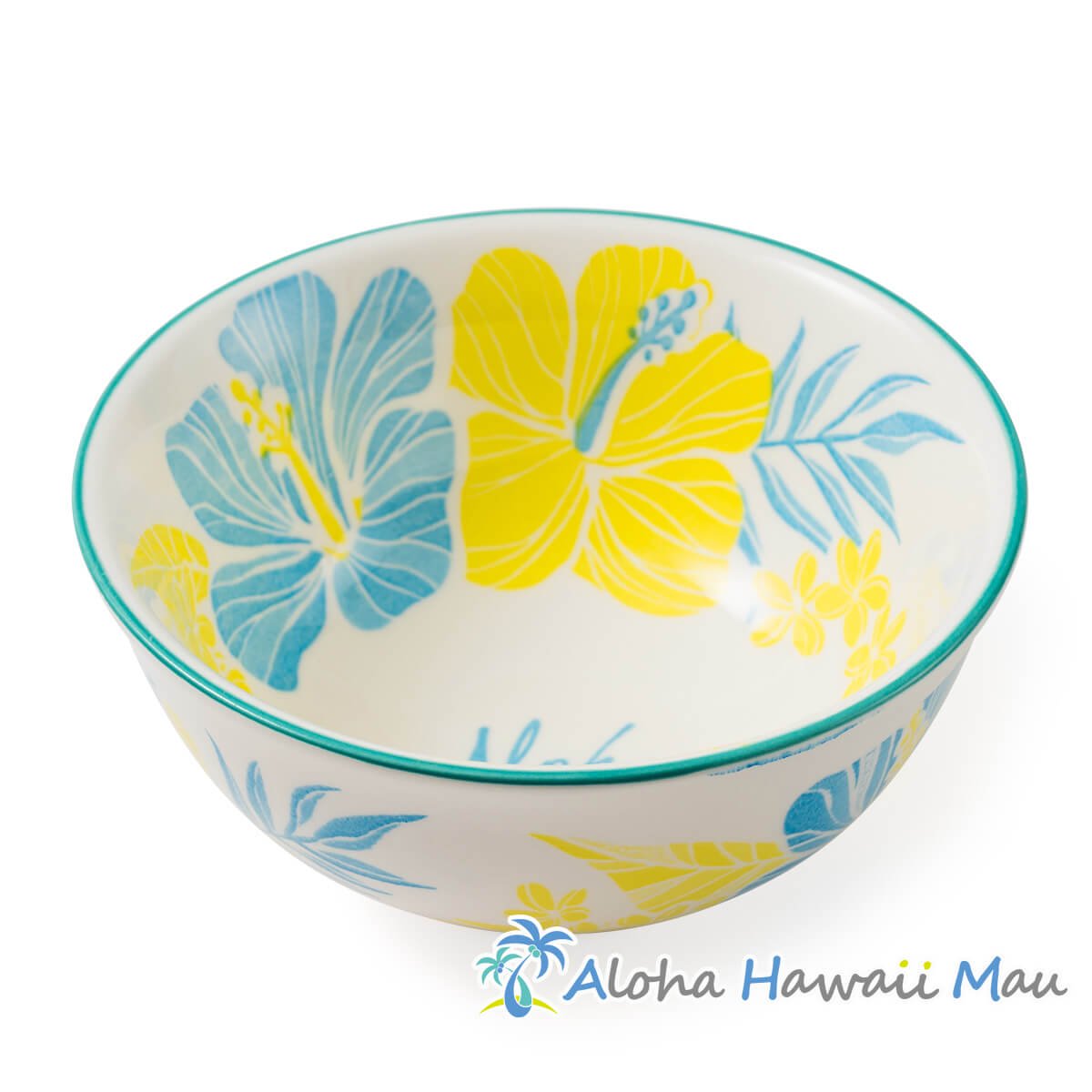 ミニ ボウル ハイビスカス柄  イエロー/ブルー ハイビスカス ハワイアン ミニボウル