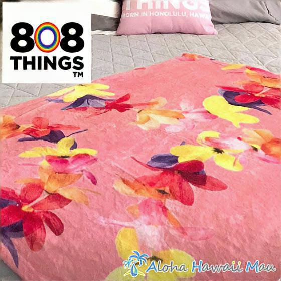 808THINGS  ハーフブランケット フラワー ピンク