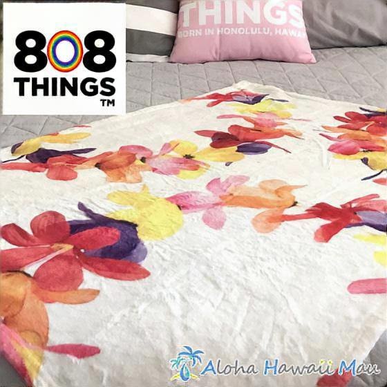 808THINGS  ハーフブランケット フラワー ホワイト