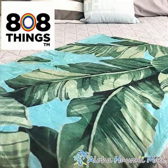 808THINGS  ハーフブランケット バナナリーフ ブルー