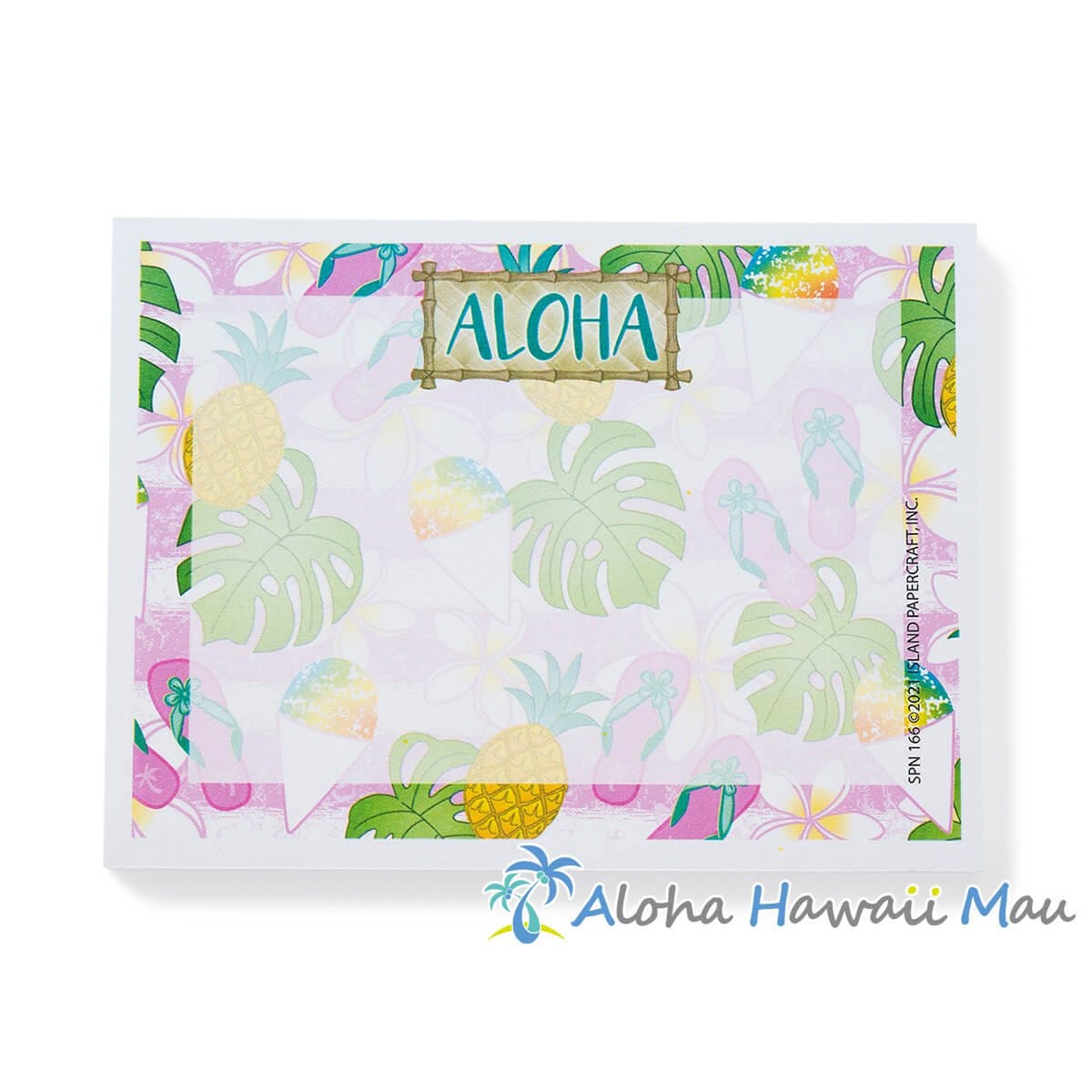 ハワイアン 付箋 アロハ ビーチサンダル&シェイブアイス柄 メモ用紙 ポストイット