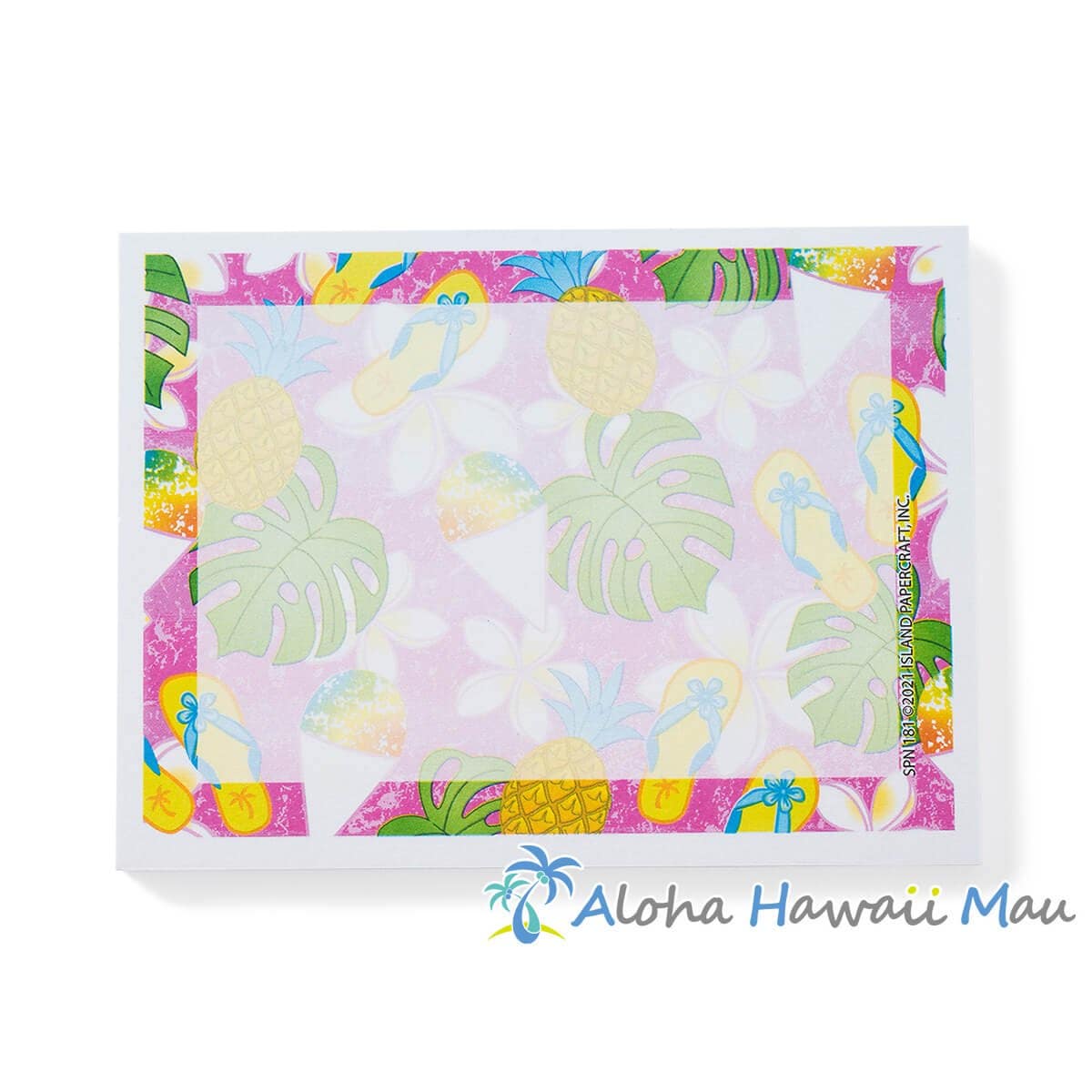 ハワイアン 付箋 ビーチサンダル&シェイブアイス柄 メモ用紙 ポストイット