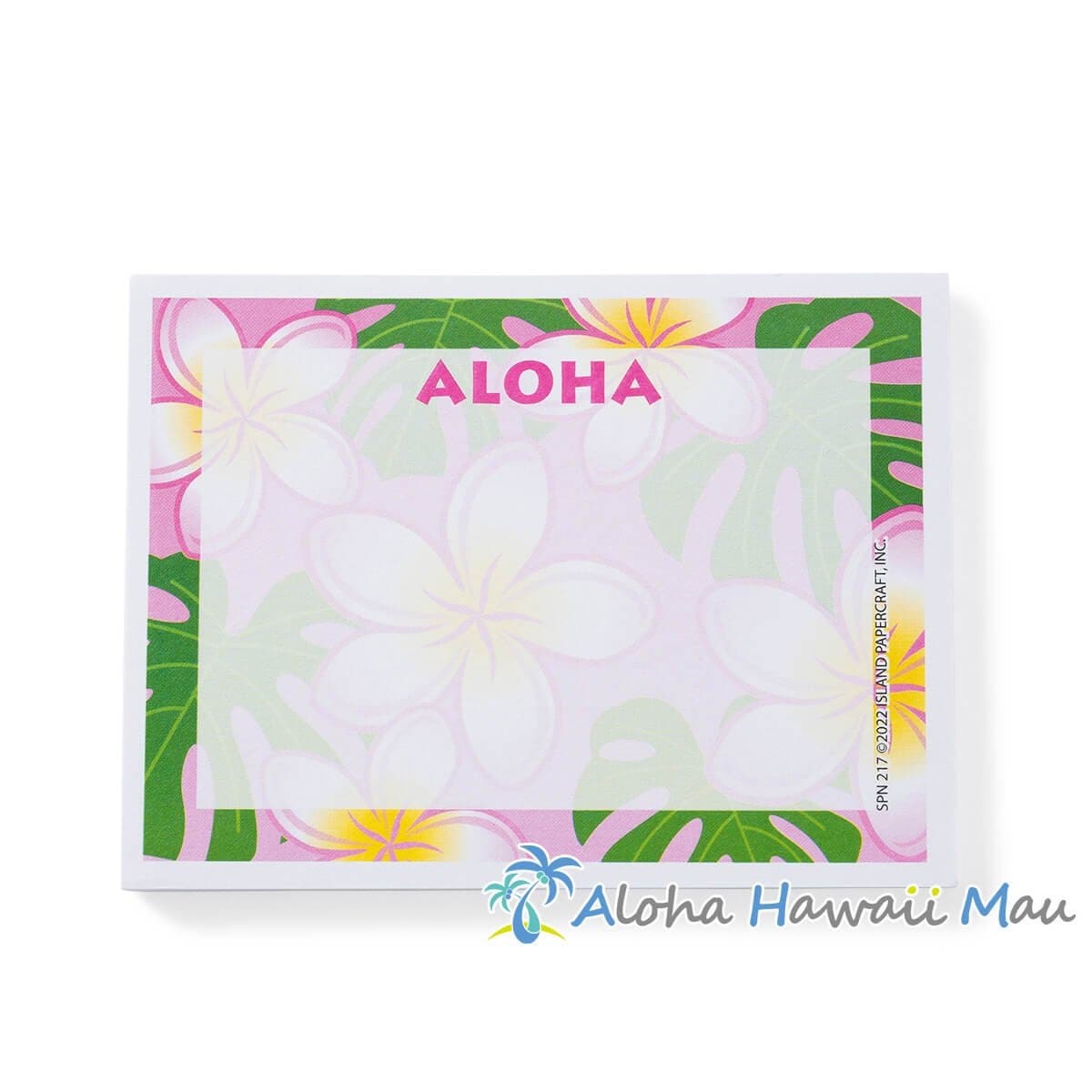 ハワイアン 付箋 アロハ プルメリア柄 ピンク メモ用紙 ポストイット