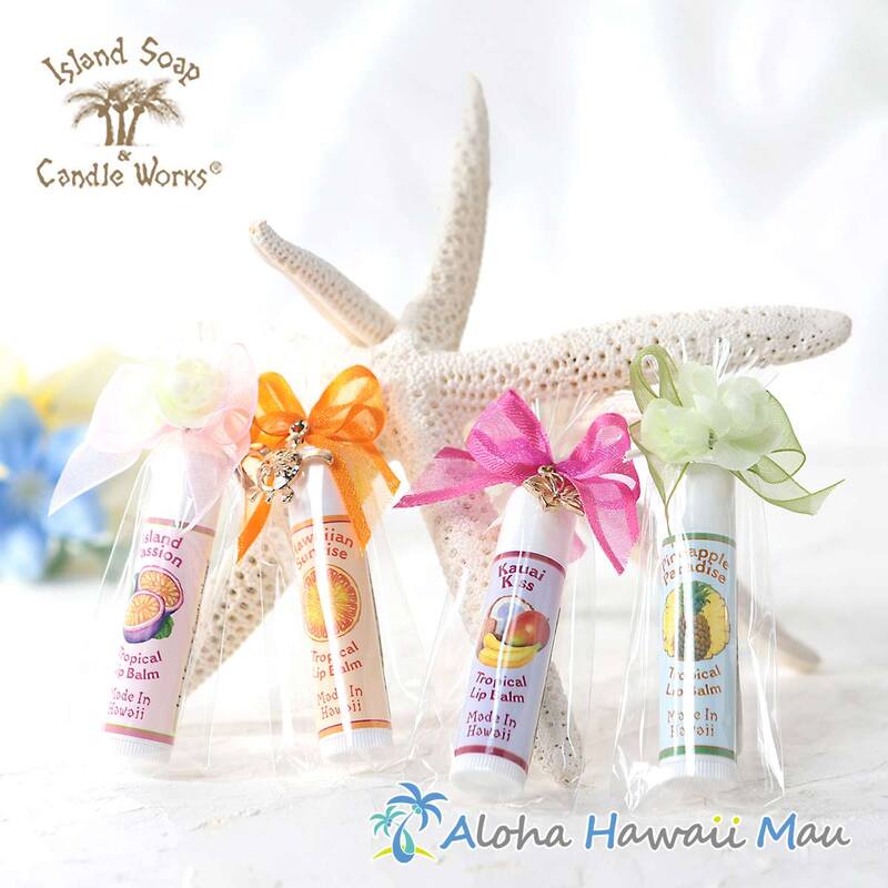 トロピカルリップスティック 4g 4つの香り〈チャーム付リボンラッピング〉ハワイギフト Island Soap＆Candle Works アイランドソープ＆キャンドルワークス