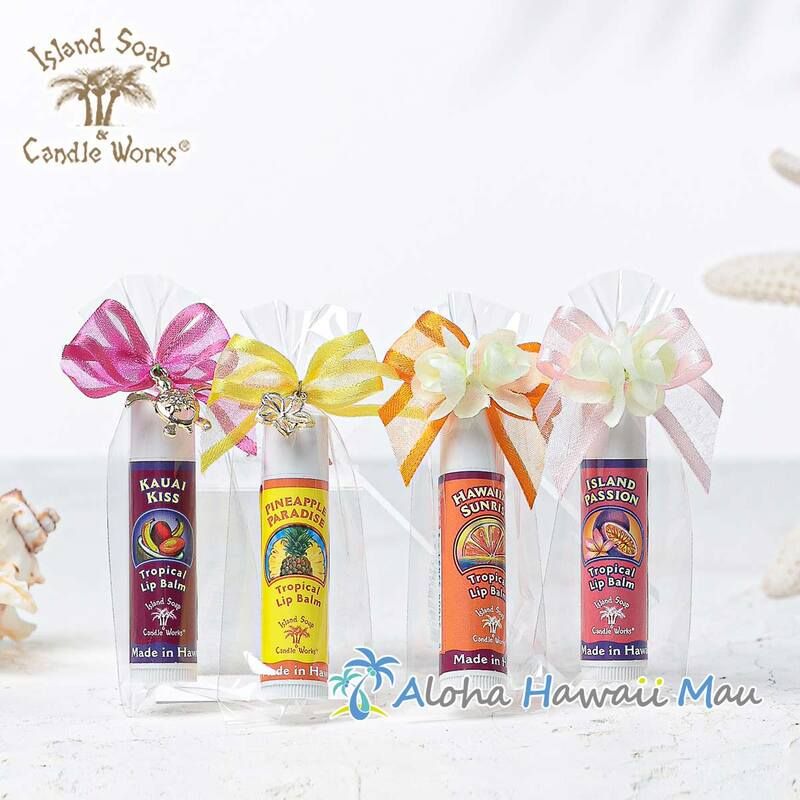 トロピカルリップスティック 4g 4つの香り〈チャーム付リボンラッピング〉ハワイギフト Island Soap＆Candle Works アイランドソープ＆キャンドルワークス