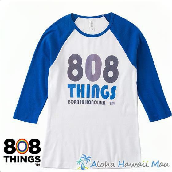 808THINGS  Tシャツ レディース 七分袖 ブルー