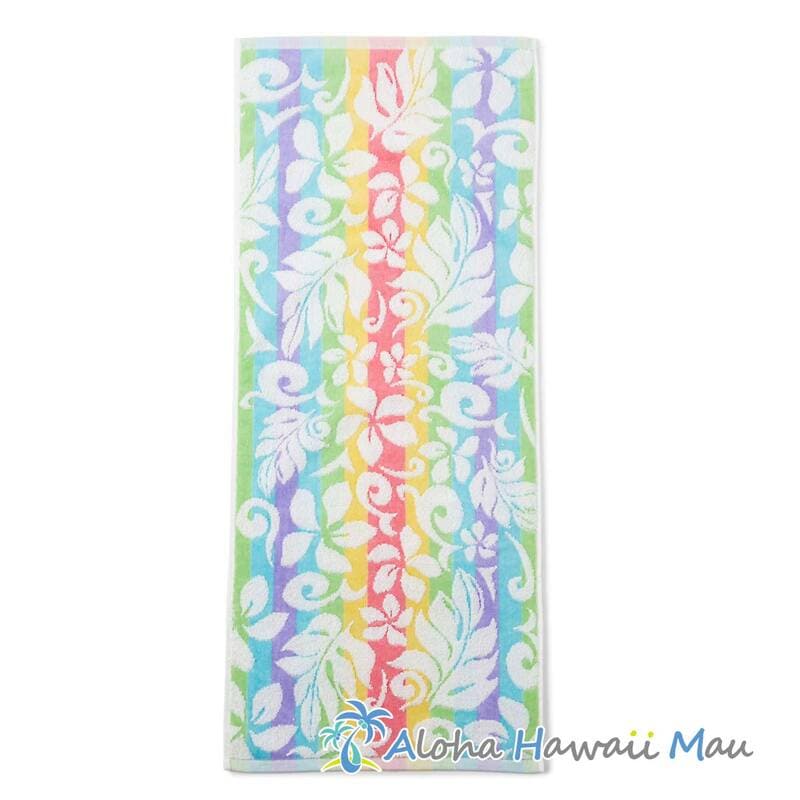 フェイスタオル グラデーションフラワー レインボー