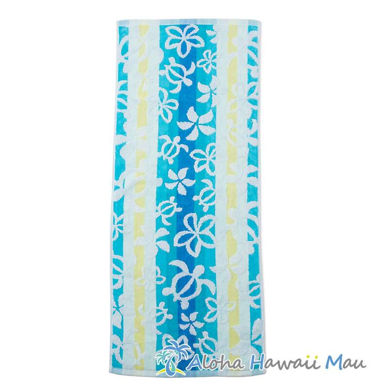 フェイスタオル プルメリア＆ホヌ グラデーション ブルー