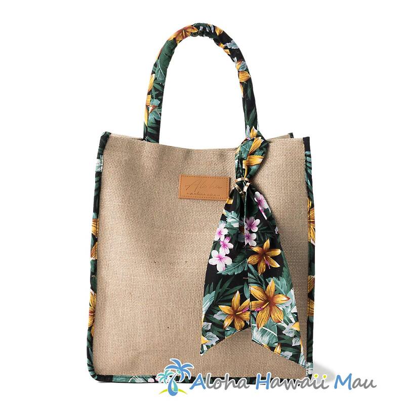 ハワイアントート ポノポノトート ジュートバッグ ブラック