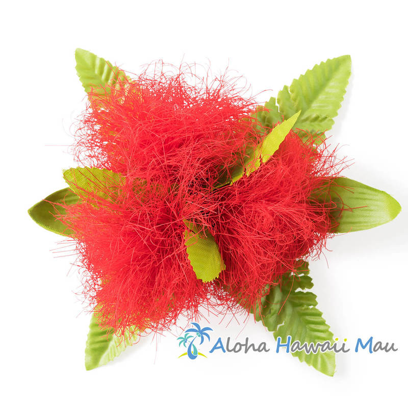 オヒアレフア ヘアクリップ レッド M