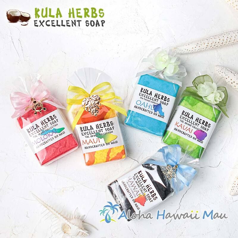 Kula Herbs クラハーブス エクセレントソープ 28g 5つの香り〈チャーム付リボンラッピング〉ハワイアンプチギフト