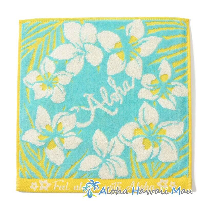 ハワイアン マエマエ ハンドタオル タオルハンカチ〈プルメリア〉