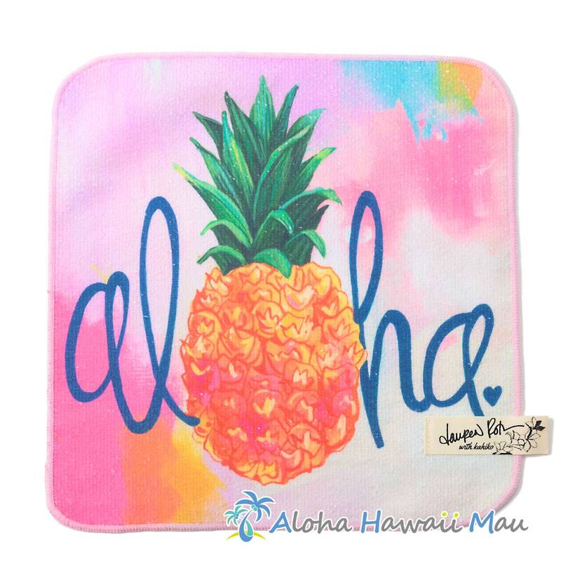 ハワイアン ローレンロス ハンドタオル タオルハンカチ〈パイナップル〉