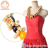 ククイ レイ ハイビスカス ペイント ククイ&カウリーシェル レイ イエロー