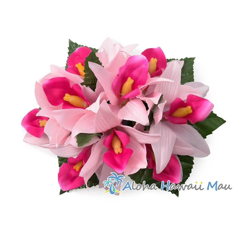 フラダンス 髪飾り バンダオーキッド 髪飾り ピンク Lサイズ