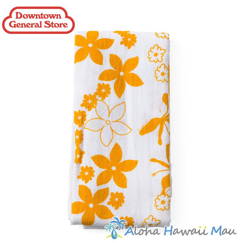 ハワイアン キッチンタオル フラワーサックタオル レイ イエロー Downtown General Store ダウンタウン･ジェネラル･ストア