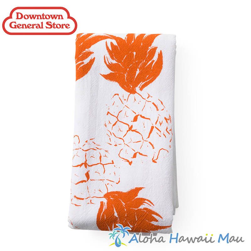 ハワイアン キッチンタオル フラワーサックタオル パイナップル オレンジ Downtown General Store ダウンタウン･ジェネラル･ストア