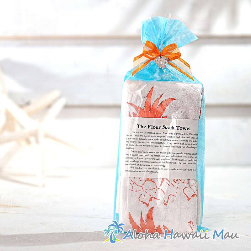 ハワイアン キッチンタオル フラワーサックタオル〈チャーム付リボンラッピング〉 Downtown General Store ダウンタウン･ジェネラル･ストア ハワイアン ギフト ラッピング