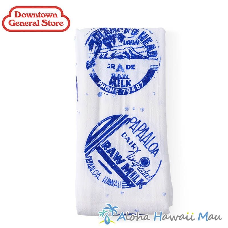 ハワイアン キッチンタオル フラワーサックタオル ミルクキャップ ネイビー Downtown General Store ダウンタウン･ジェネラル･ストア