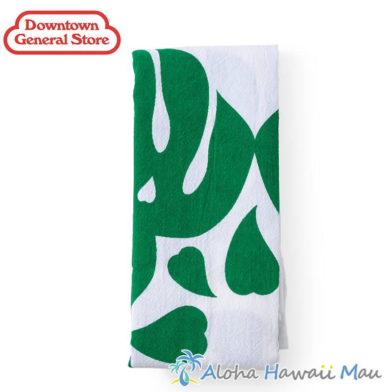 ハワイアン キッチンタオル フラワーサックタオル キルト モンステラ グリーン Downtown General Store ダウンタウン･ジェネラル･ストア