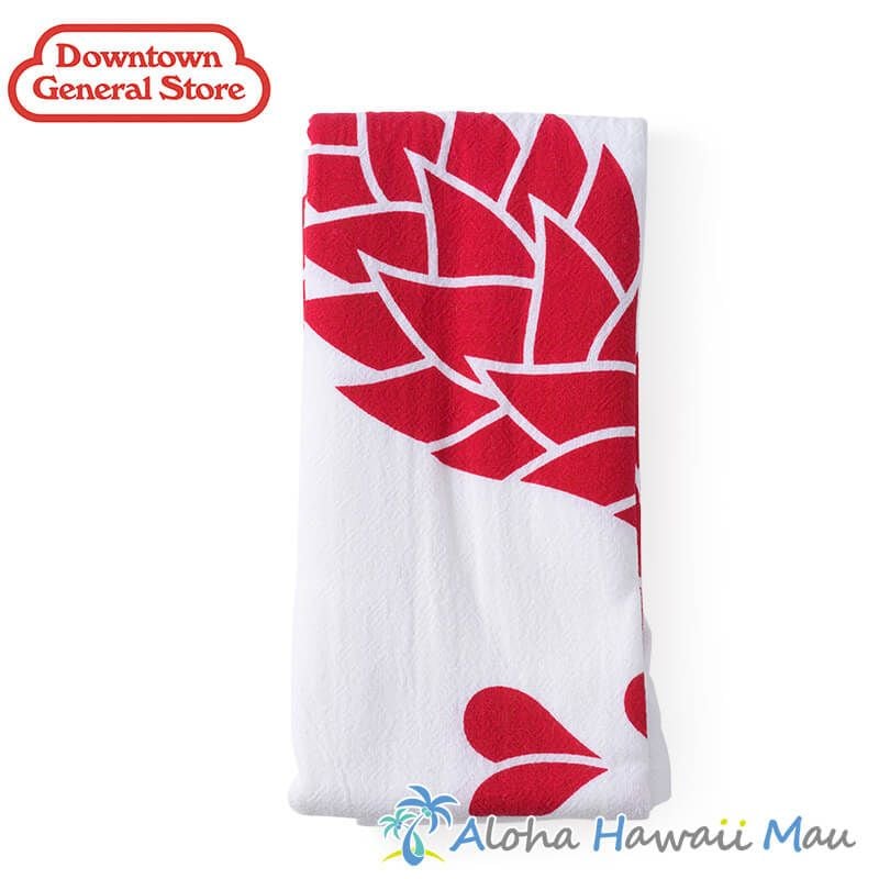ハワイアン キッチンタオル フラワーサックタオル ジンジャー レッド Downtown General Store ダウンタウン･ジェネラル･ストア