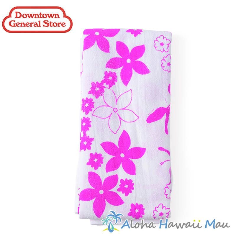 ハワイアン キッチンタオル フラワーサックタオル レイ ピンク Downtown General Store ダウンタウン･ジェネラル･ストア