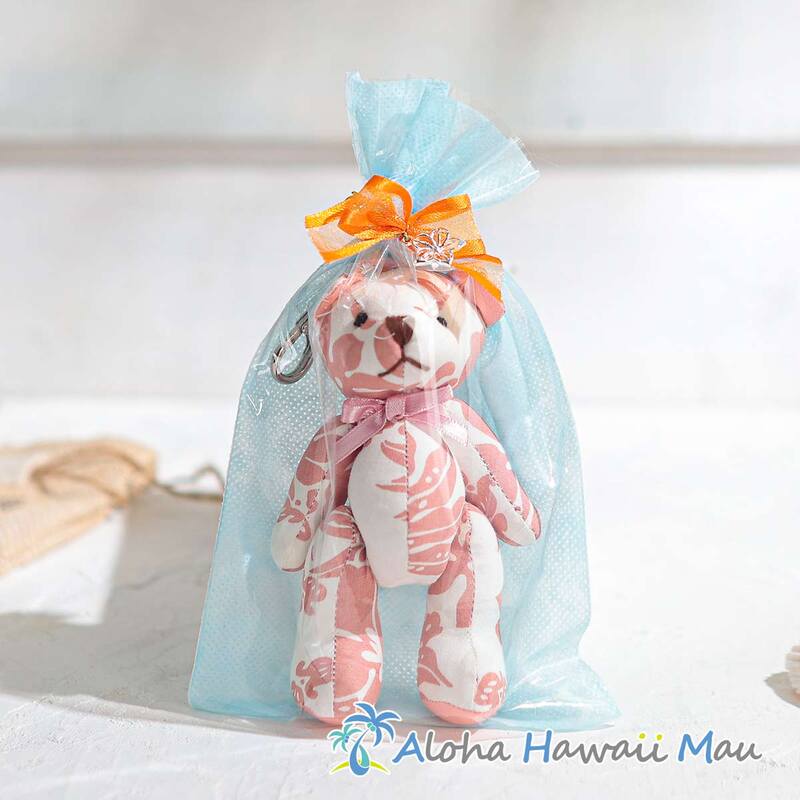アロハシャツベア キーホルダー 〈チャーム付リボンラッピング〉ハワイ