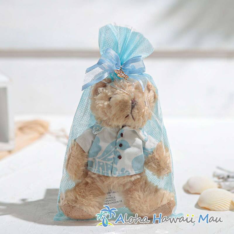 アロハシャツベア キーホルダー 〈チャーム付リボンラッピング〉ハワイギフト