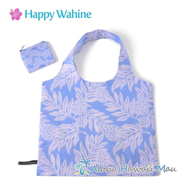 Happy Wahine ハッピーワヒネ 折りたたみ式エコバッグ ウル ブルー