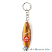ハワイアンキーホルダー サーフボード レッド ハイビスカス Hawaii ウッド