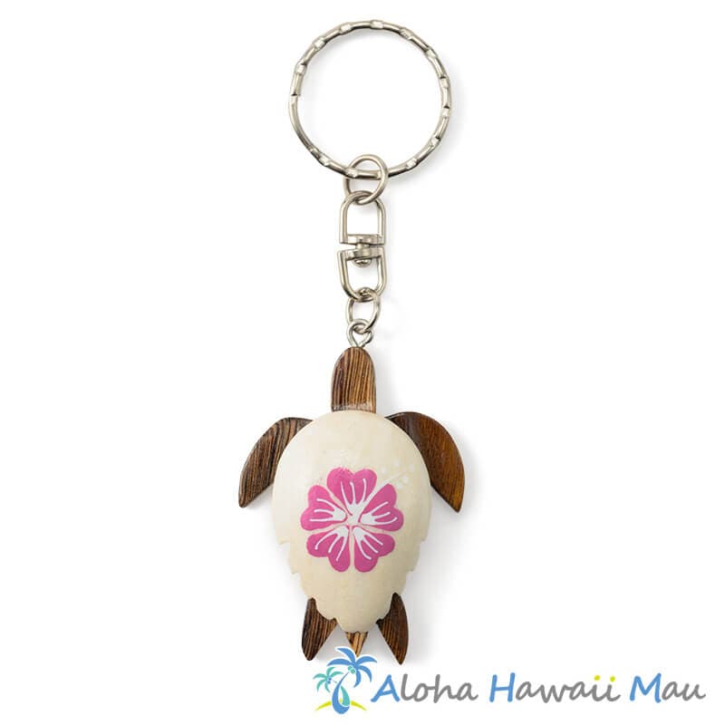 ハワイ　キーホルダー キーホルダー ハワイ【スクエアシェイプ ハイビスカス パイナップル