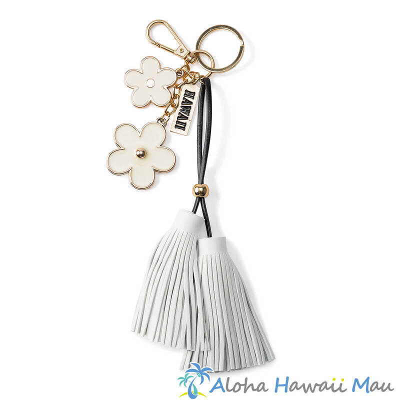 ハワイアンキーホルダー プルメリアチャーム タッセル バッグチャーム