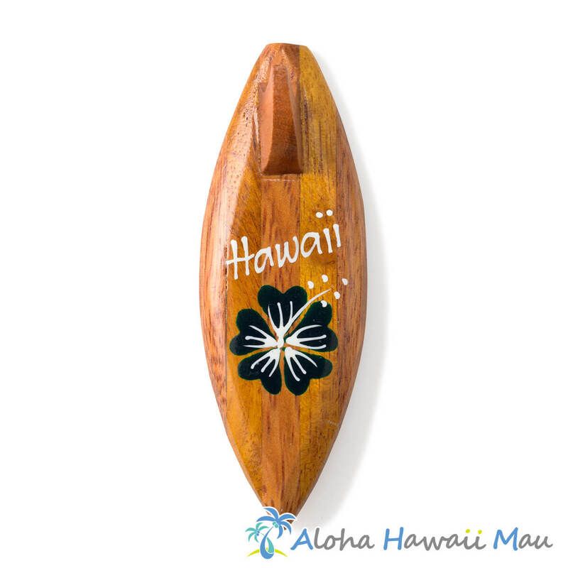 ハワイアン マグネット サーフボード型 ウッドマグネット HAWAII ハイビスカス グリーン