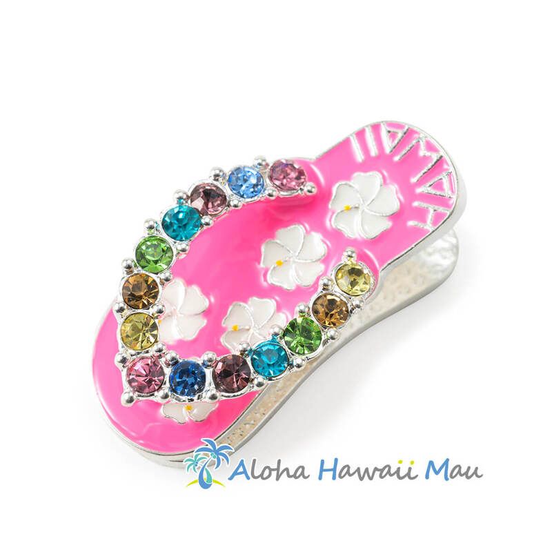 ハワイアン マグネット ビーチサンダル スリッパ ピンク ハイビスカスモチーフ