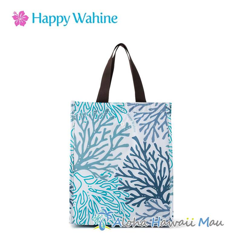 Happy Wahine ハッピーワヒネ 保温・保冷バッグ（ランチバッグ）コーラル ブルー［マジックテープタイプ］