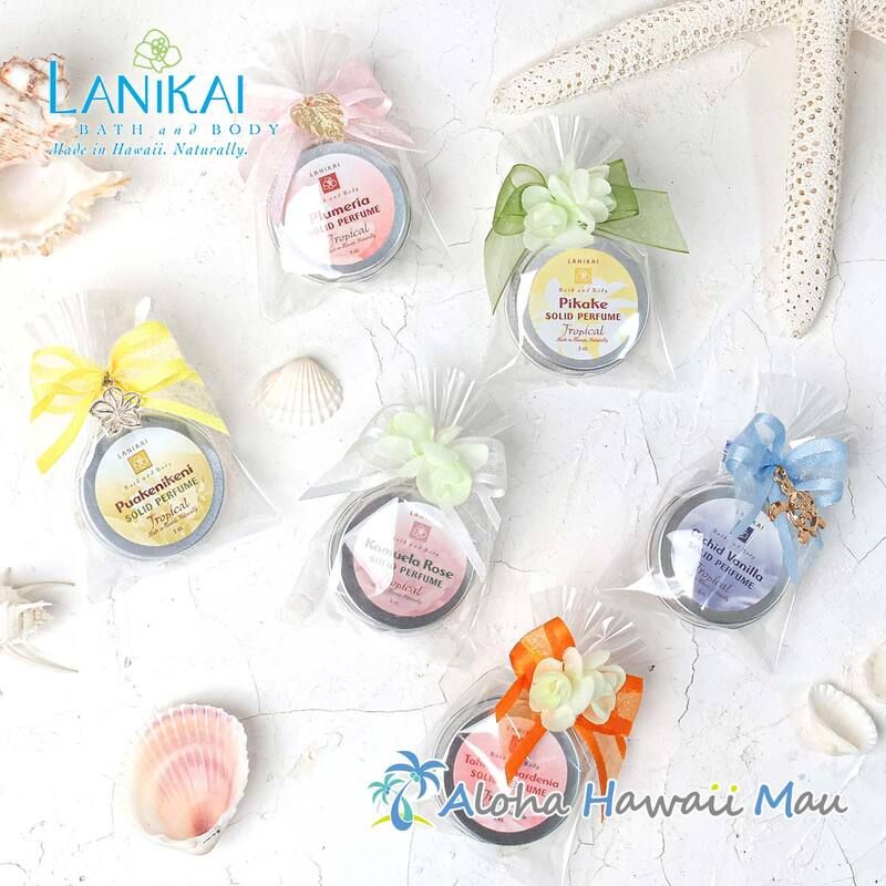 ソリッドパフューム14g 7つの香り〈チャーム付リボンラッピング〉ハワイアンギフト LANIKAI Bath＆Body ラニカイ バス＆ボディ
